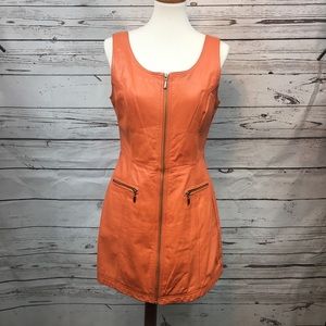 Ms. Maxima Leather Overall Dress